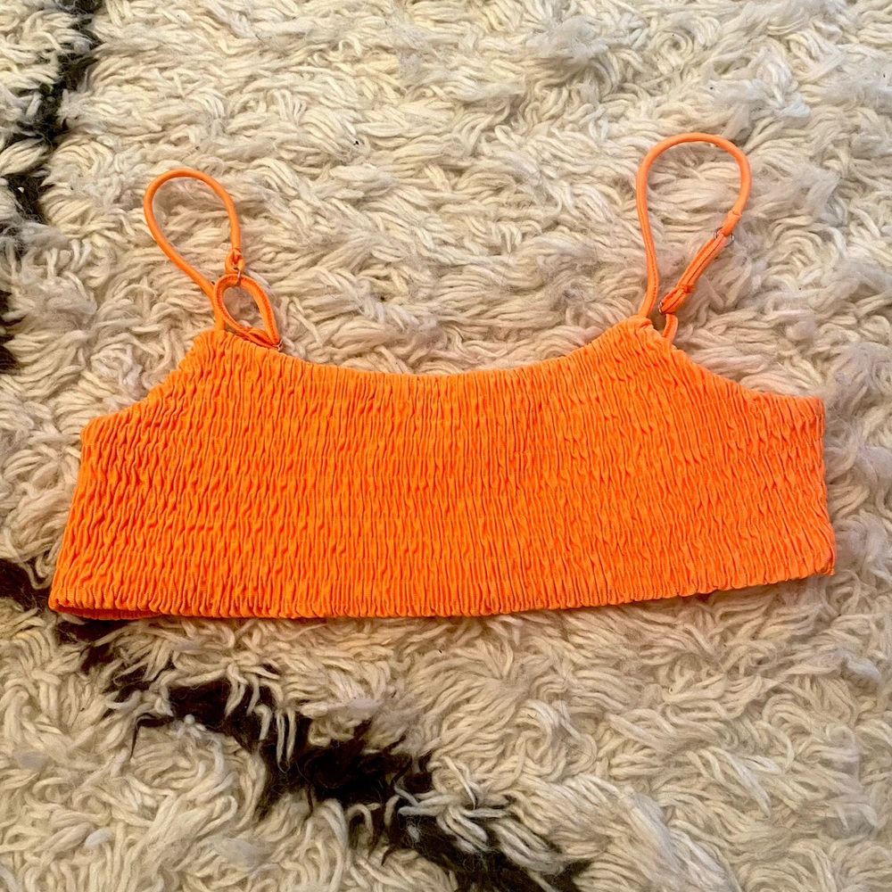 Orange Scrunchie Bikini Top
